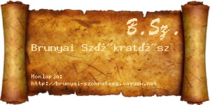 Brunyai Szókratész névjegykártya